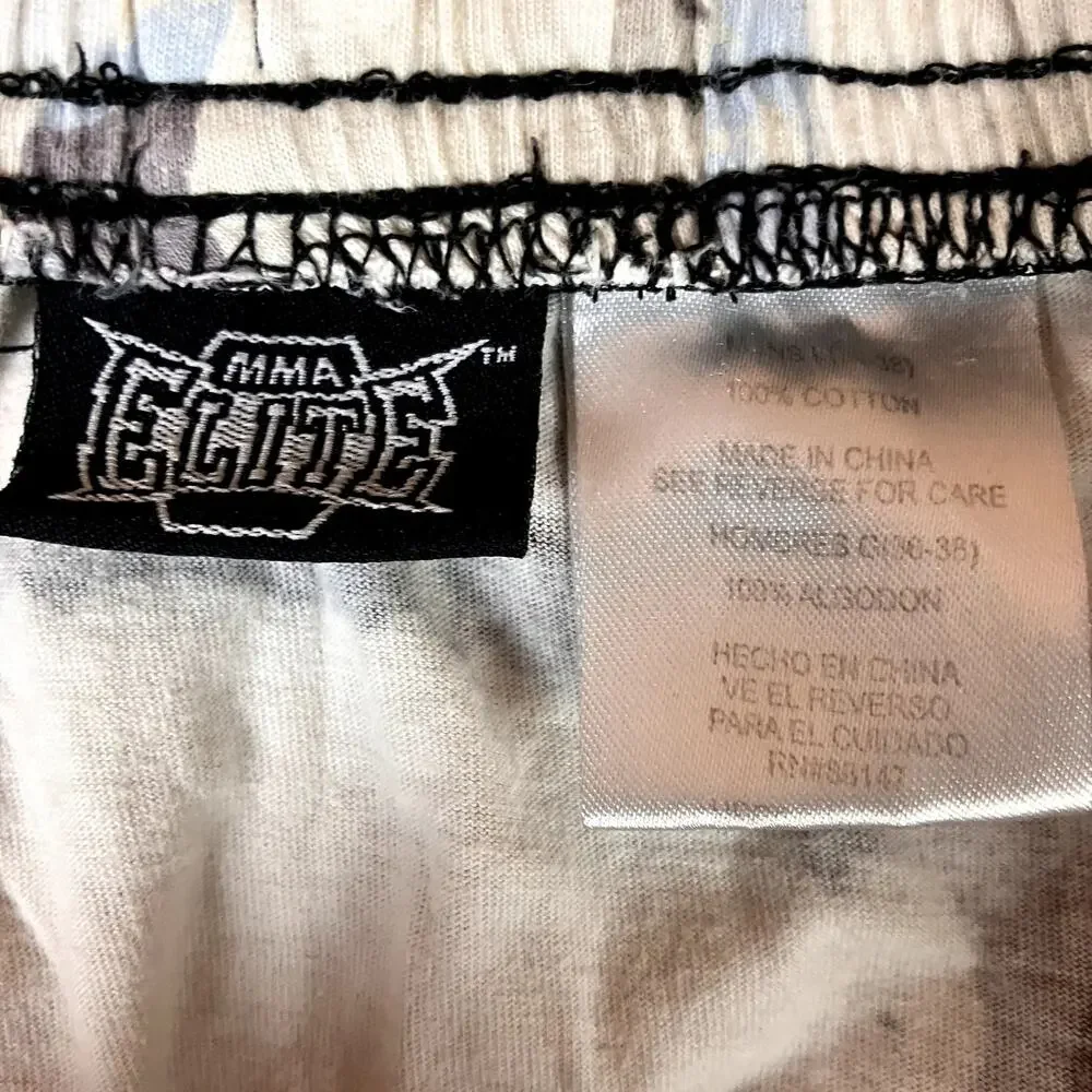Vintage Y2k MMA Elite All Over Print Skull Graphic Shorts